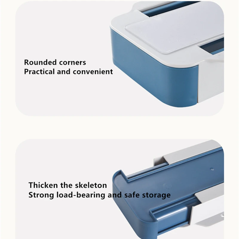 

New Hidden Desktop Stationery Storage Box Creative Office Desk Bottom Paste Pen Holder Nonmarking Self-Adhesiv Container Plastic