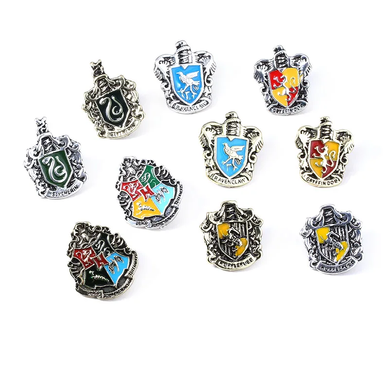 Фильм hp Хогвартс Магическая школа значок брошь Гриффиндор Hufflepuff Слизерин Ravenctaw школа логотип Эмаль Булавка для женщин и мужчин ювелирные изделия