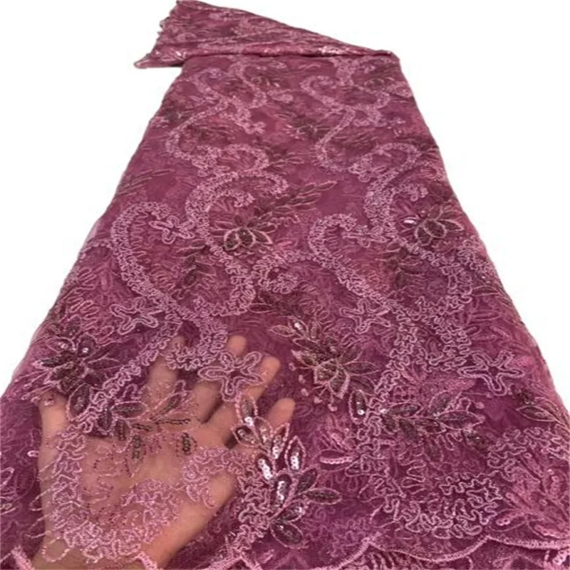 

Розовые блестящие кружевные ткани, африканская кружевная ткань, высокое качество, Нигерия, французский стиль, материал для невесты