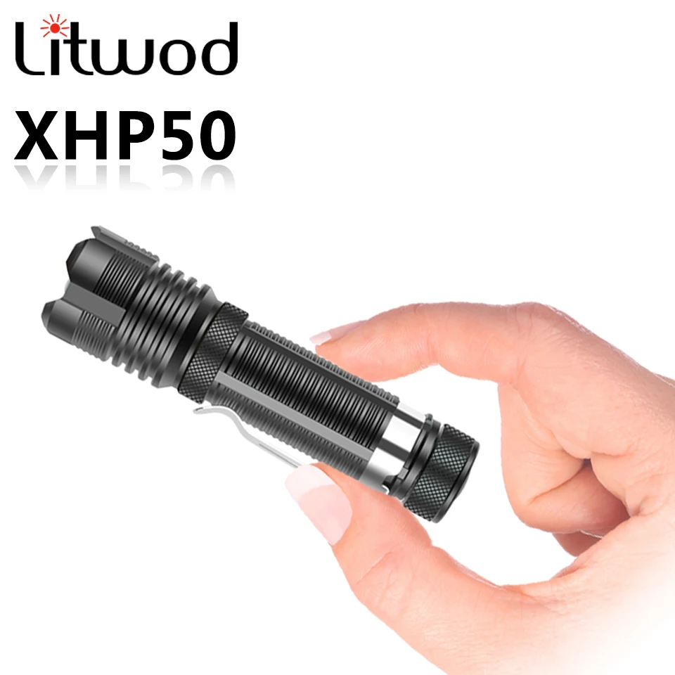 XHP50.2 Mini Super Bright 10000LM Led Flashlight Torch Aluminum Body Waterrpoof for Camping White Light Use AA/14500 Battery