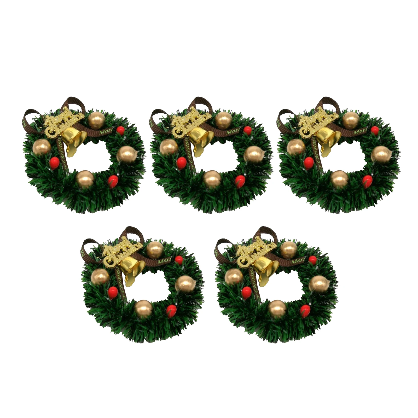 

Dollhouse Christmas Wreath Bell for Rooms Tree Baking Decor DIY Role Play