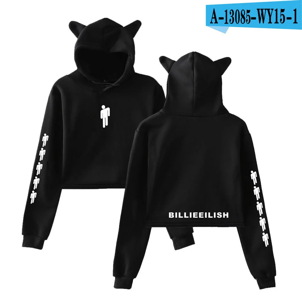Billie Eilish Женская толстовка с капюшоном толстовки Kpop Kawaii корейский негабаритный