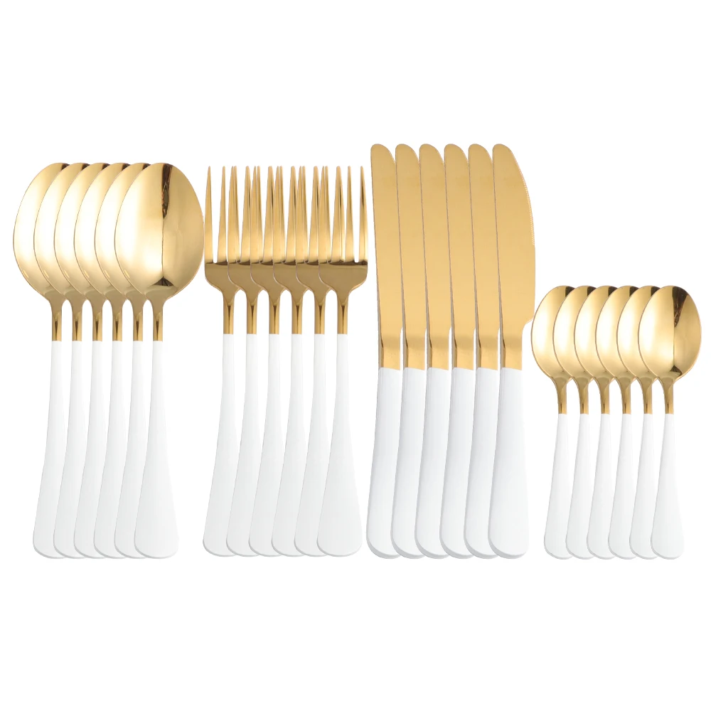 

Столовая посуда из высококачественной нержавеющей стали, 24 дюйма, гладкая посуда, свадебная посуда, набор бытовой вилки, ножа, ложки