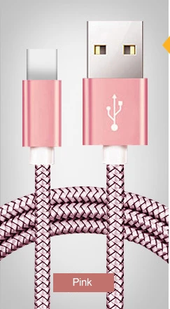 Розовый Micro USB кабель type-C кабель 1,5 м/1 м/2 м/3 м все длина Дата USB зарядное устройство кабель для huawei p20 для Xiaomi Mi8 Mi9 для телефона Android - Цвет: Розовый