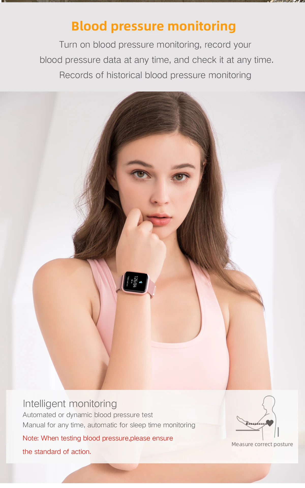 P80 Смарт часы для женщин IP68 Водонепроницаемый Полный сенсорный экран smartwatch монитор сердечного ритма для samsuang xiaomi huawei часы
