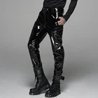 Мужские штаны в стиле милитари Панк RAVE, яркие лаковые длинные брюки, костюм для выступлений в стиле панк, красивые уличные модные мужские брюки