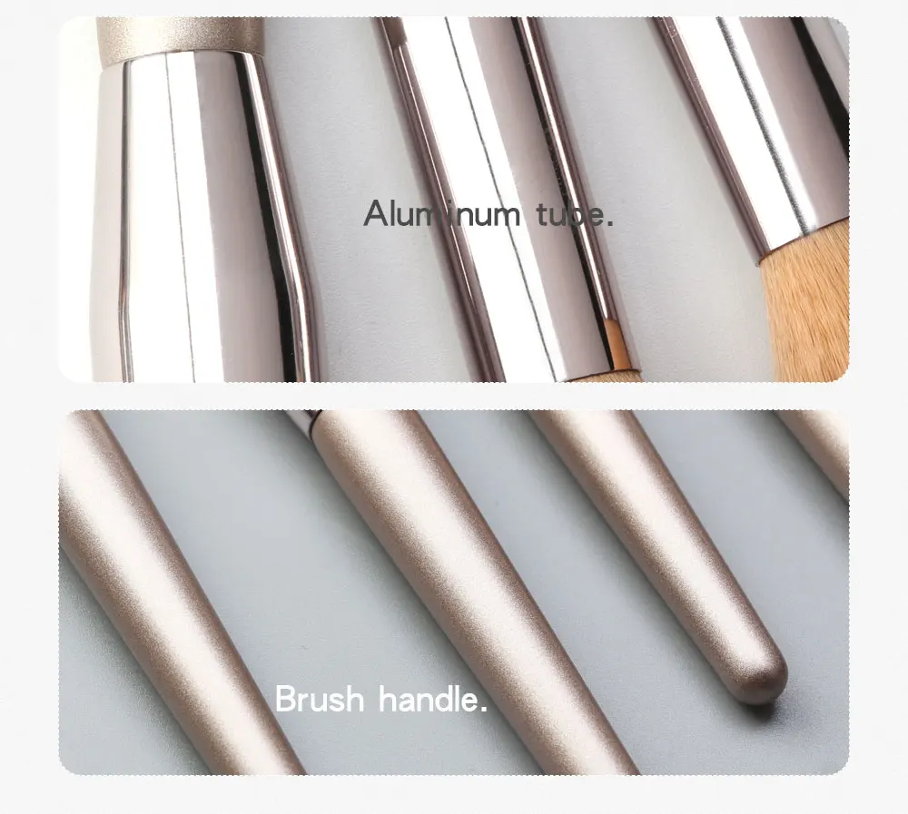 10 pcs Professional Makeup Brushes Metal Tube Paint Handle Eye shadow Eyelash Concealer Cosmetic brush Set drop shipping