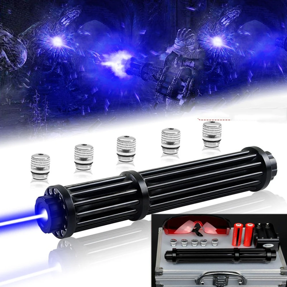 Мощный синий лазер 2 Вт удлиненные указатели 450нм прицел вспышка светильник