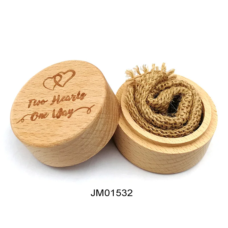 JM01532 DIY ручной работы винтажный свадебный Декор круглые кейсы для хранения бижутерии 5,2*4,2 см ожерелье серьги контейнер 1 шт деревянная коробочка для колец - Цвет: JM01532