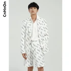 Весна новый продукт в Корейском стиле свободные буквы с принтом по всему размеру, я тренд все-матч костюм для мужчин M5-AM-5101