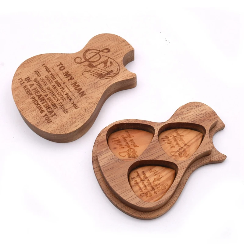 Хит HG гитарный ящик деревянный чехол для хранения гитарных медиаторов с 3