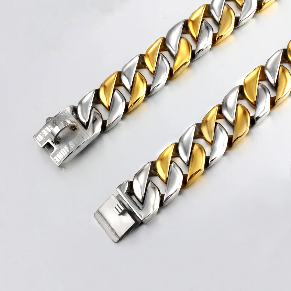 

Casting Dog Chains Metal Pet Collars Gold/Silver color 316L Stainless Steel Dogs Collar for Large Dogs Pitbull Bulldog Wholesale