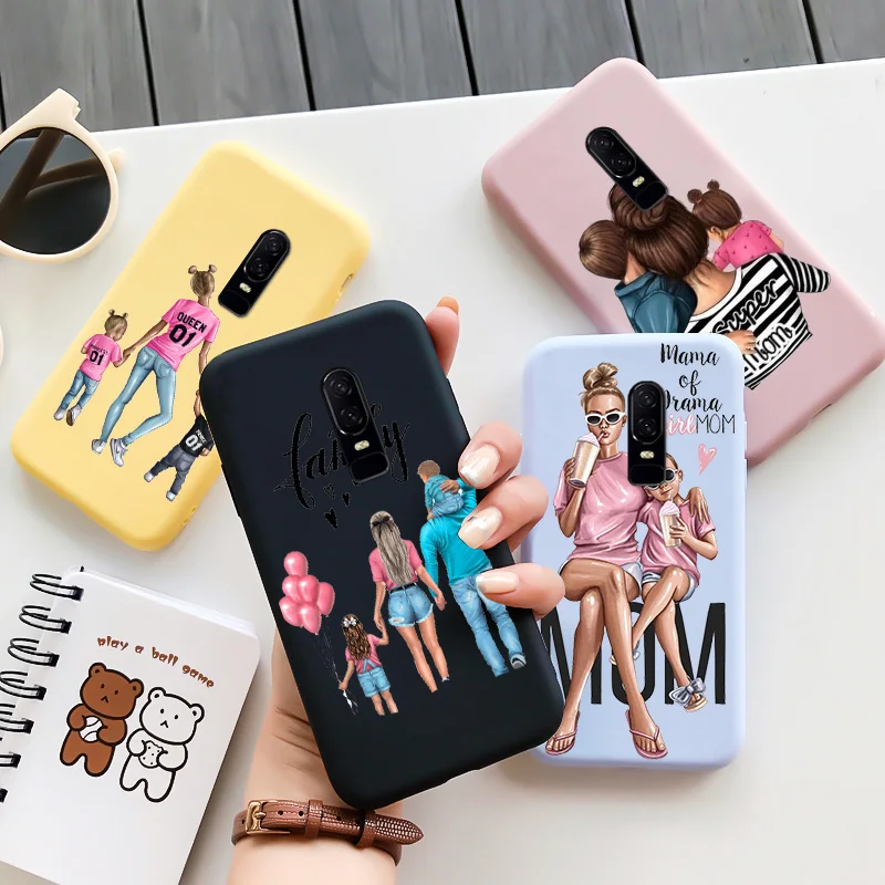 

Family Girl TPU Soft Shell For OnePlus 6 6T Case Personality Tide Shell For OnePlus 6T Case Silicone Edging Cute Cat Phone Cover