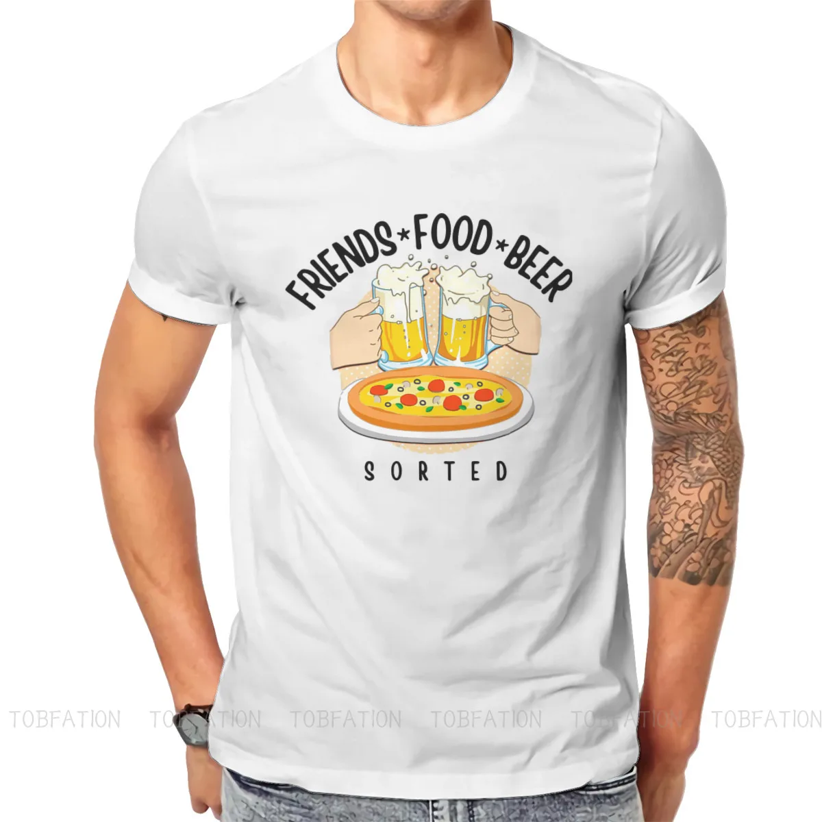 

Графическая футболка с надписью «Friends Food»