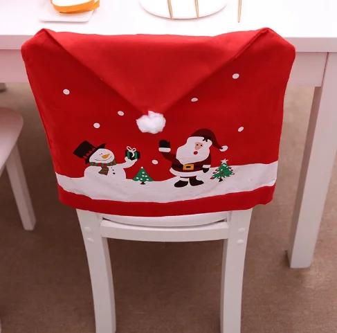 

Merry Christmas Santa Claus Kitchen Table Chair Covers Christmas Holiday Home Party Decor Dining Seat Cover Home Party Decor