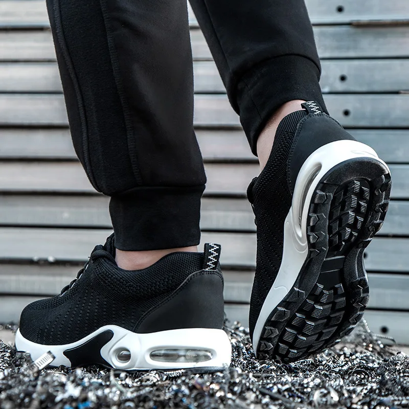 Мужские кроссовки с воздушной подушкой дышащие сетчатые защитные туфли размера