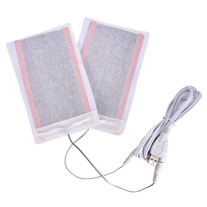 

2Pcs 5V Carbon Fiber Heating Pads USB Heating Film Electric Winter Infrared Fever Heat Mat Warm Arm Hand Waist Heated Glove