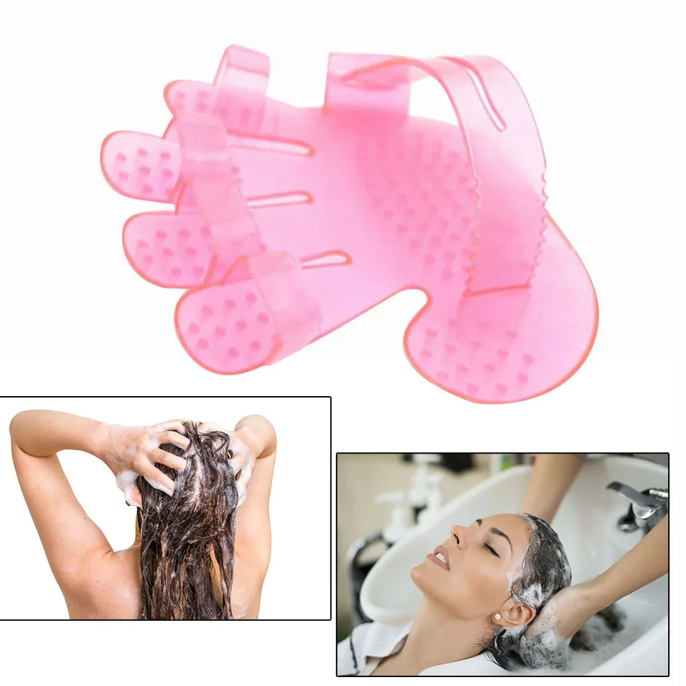 

Portable Transparent Massage Five Fingers Brush Silicone Soft Scalp Massage Brush Body Bath Brush Health Care Head Massager