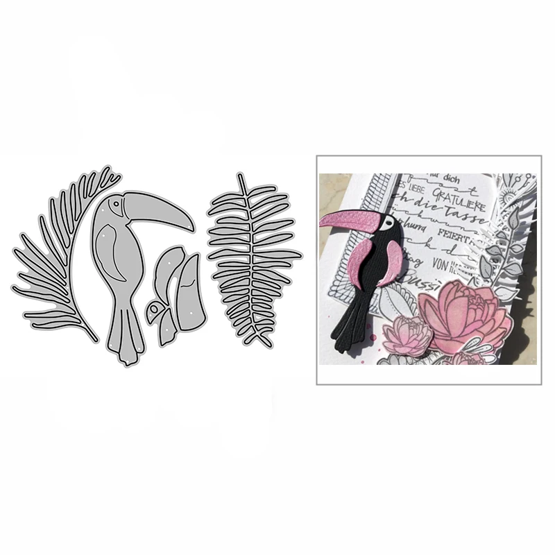 

Форма Toucan для тиснения в виде птиц и животных, металлические Вырубные штампы 2021 для рукоделия, декоративный альбом для скрапбукинга, открыт...