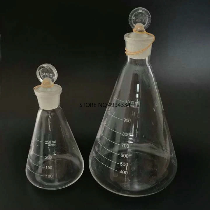 1 шт. 50-1000 мл стеклянная колба erlenmeyer коническая бутылка со стеклянным покрытием |