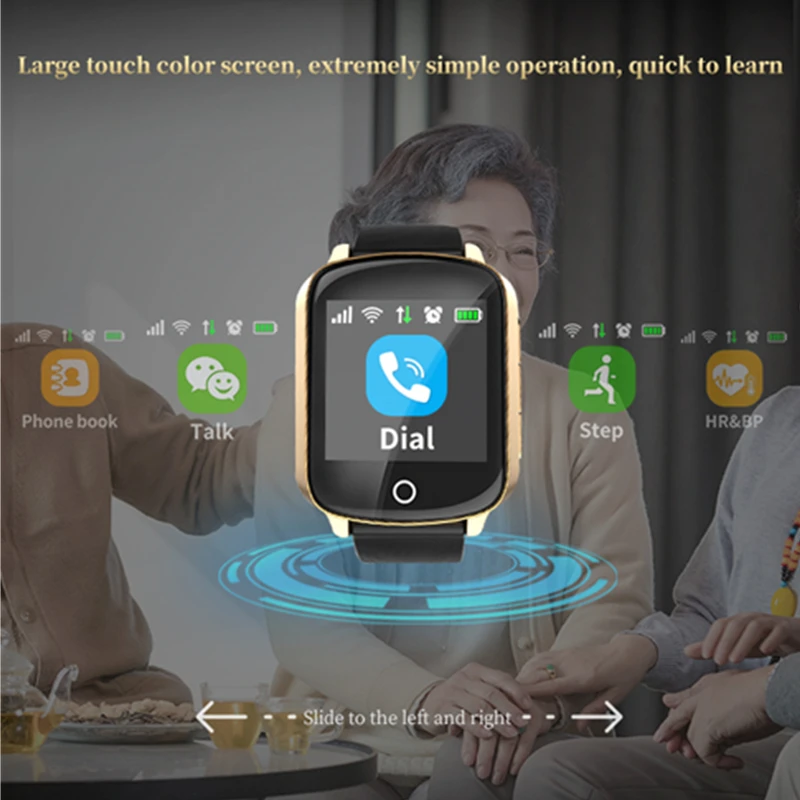 Умные часы с GPS трекером для пожилых людей Wi Fi локатор экстренный вызов