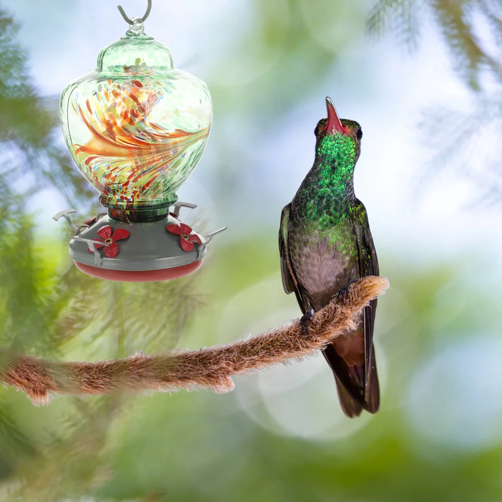 

1 Set Glass Bird Feeder Useful Bird Feeder Animal Feeding Tool Birds Food feeder