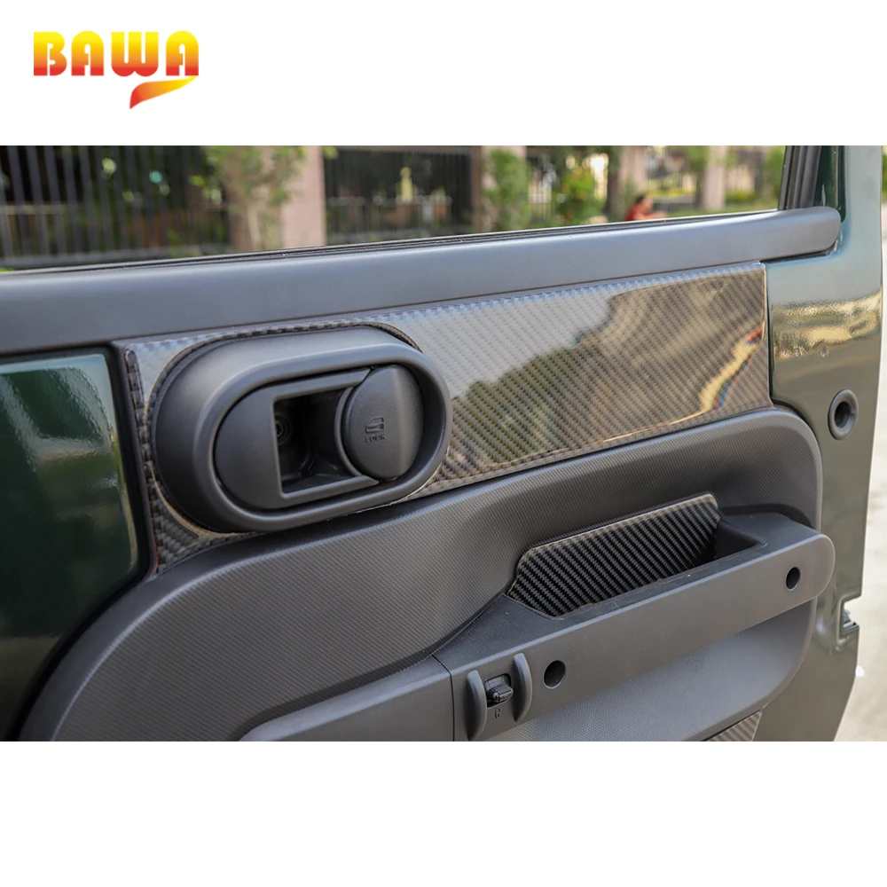 Декоративные наклейки BAWA Carbo для автомобильной передней и задней двери Jeep Wrangle JK