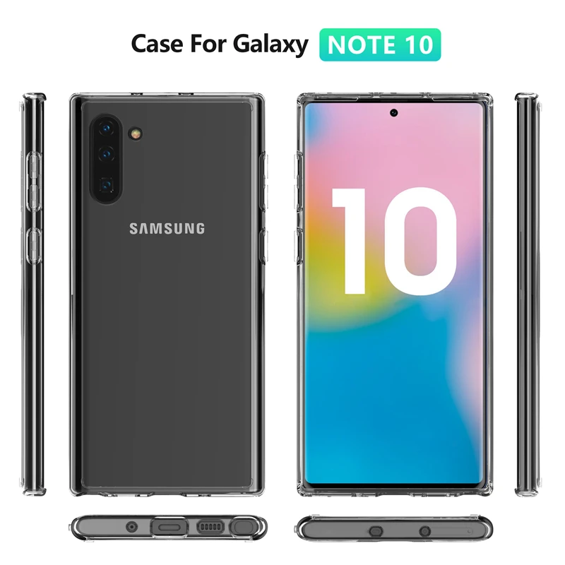 Кристально чистый тонкий акриловый чехол для samsung Galaxy Note 10 + Plus Pro Note10