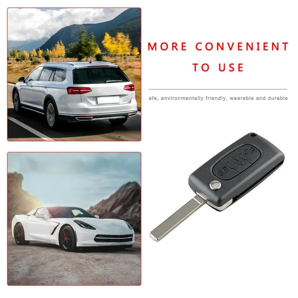 

3 Button Folding Key Case Portable 3 Button Plastic Car Trunk Key Case Car Accessories Durable Car Key Case