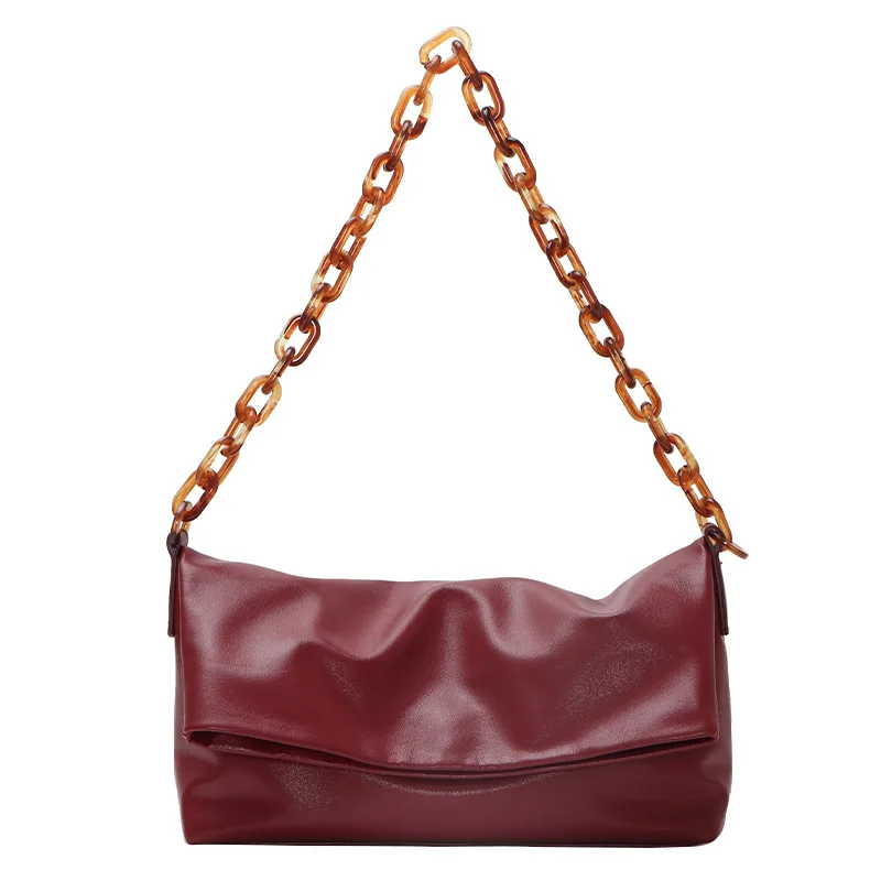 

Ins Super Fire Bag Women 2020 New Niche Design Acrylic Chain Korean Soft Surface Shoulder Bag Crossbody Bags for Women Tote Bag