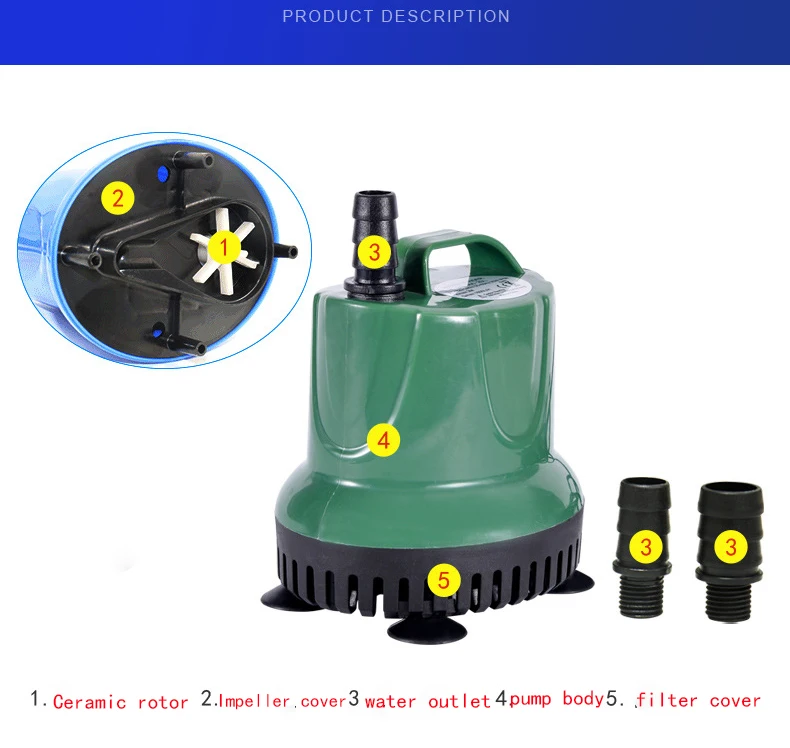 5 60 Вт бак погружной насос нижний всасывающий фильтр бесшумный для нижнего