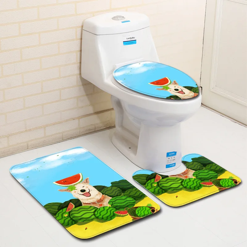 Два размера Креативные фотографии арбуза водопоглощающий напольный коврик