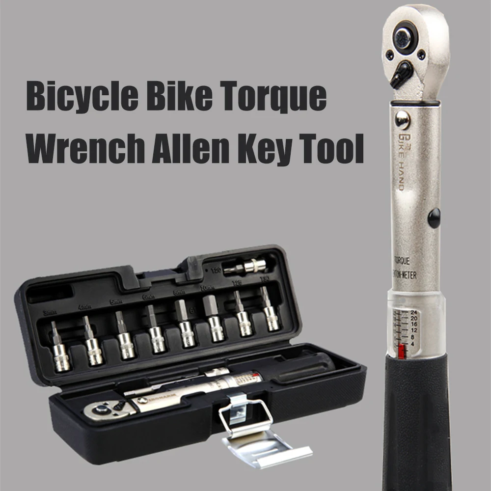 

Bicycle Bike Torque Wrench Allen Key Tool Socket Spanner Set Kit Cycling Repair Tool Kits