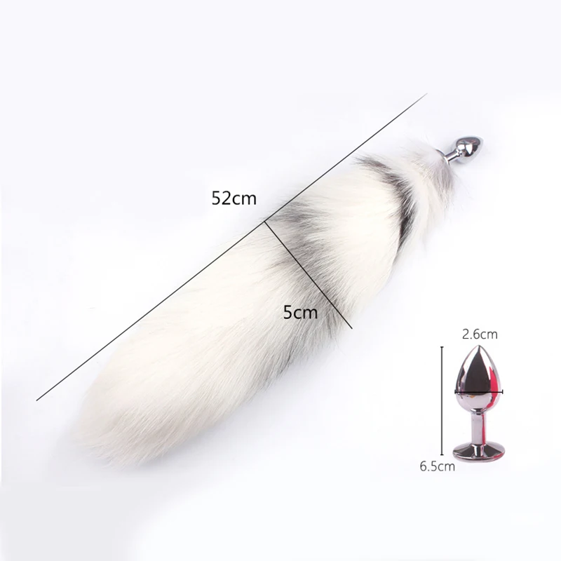 Анальная пробка с хвостом Красной лисы металлическая животное эротическая секс