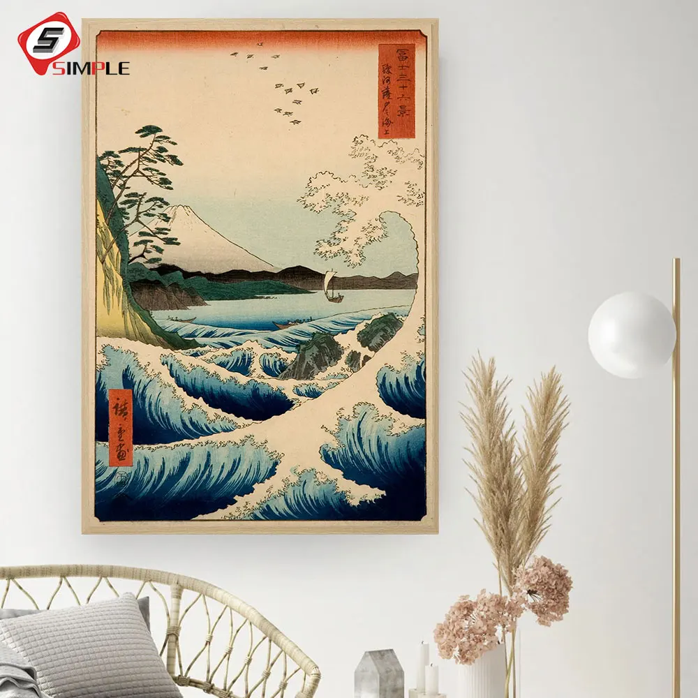 

The Great Wave of Kanagawa Ukiyoe Japanese Art Poster Vintage Wall Canvas Print Famous Painting Living Room Decoration Picture