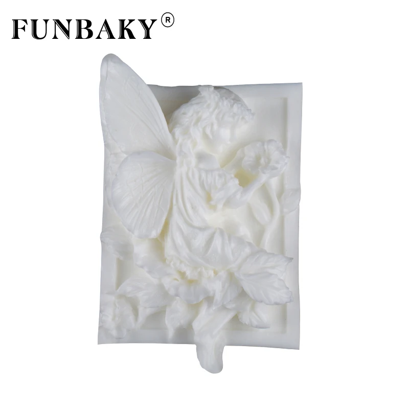 FUNBAKY 3D Силиконовая свечная форма ангела ручной работы Свеча из пчелиного воска