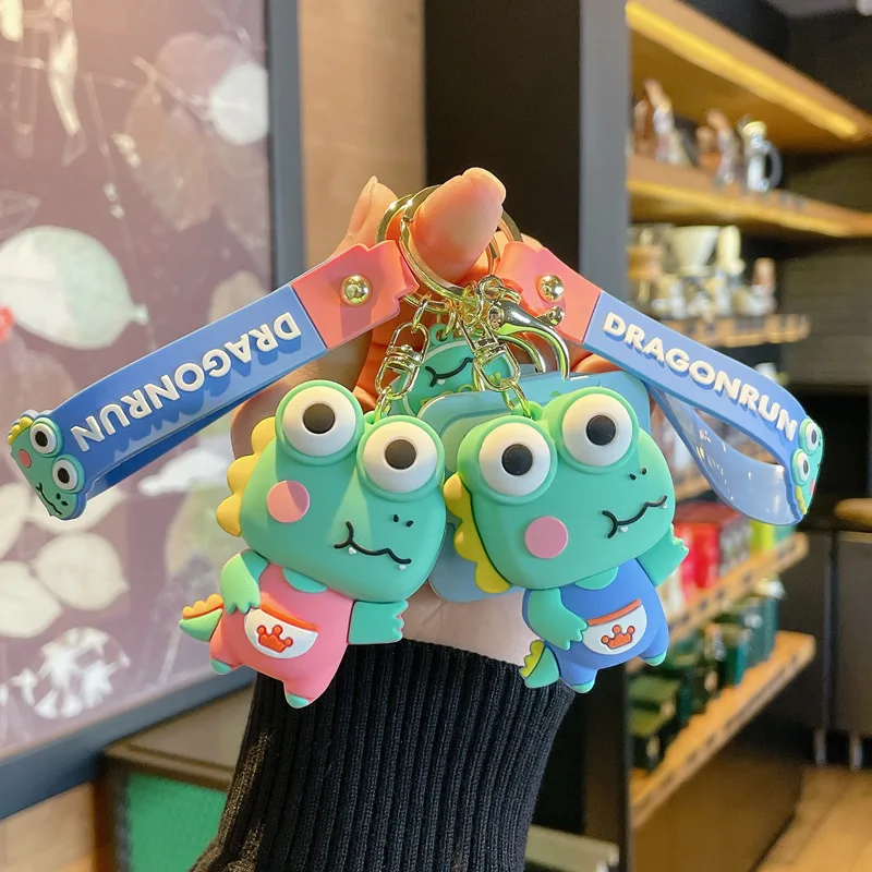 Trend Cartoon Decompression Squeeze Eye Dinosaur Keychain Creative Cute Fun Toy Doll Couple Bag Pendant Keyring Accessories Gift |