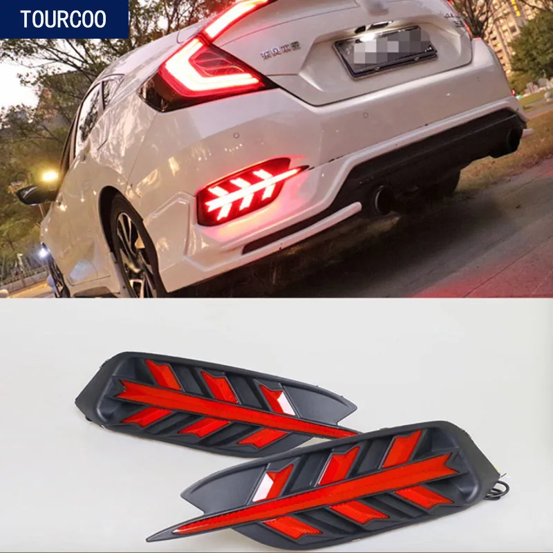 

Для Honda Civic 10th 2016 2017 2018 светодиодный ные задние фары Противотуманные фары стосветильник