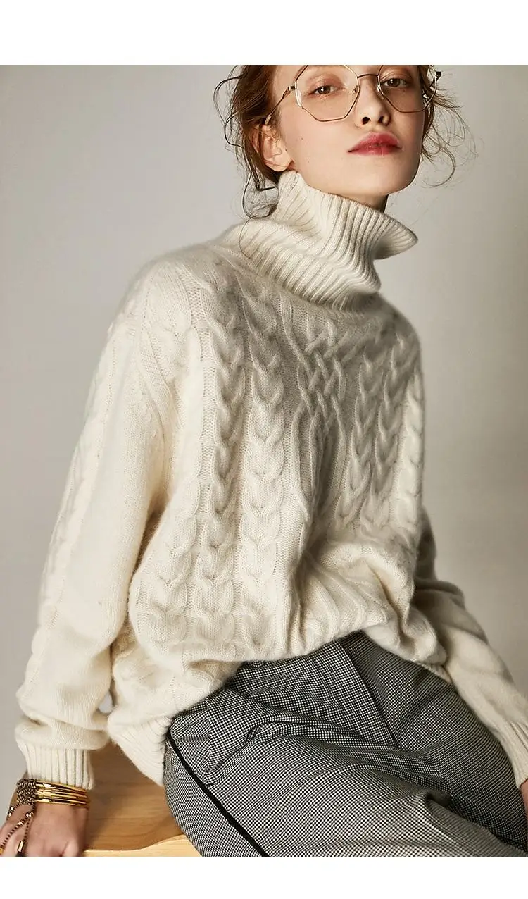 

2019 autumn winter cashmere sweaters Women pullovers long sleeve high collar sweater ladies knitted plus size casual sweaters