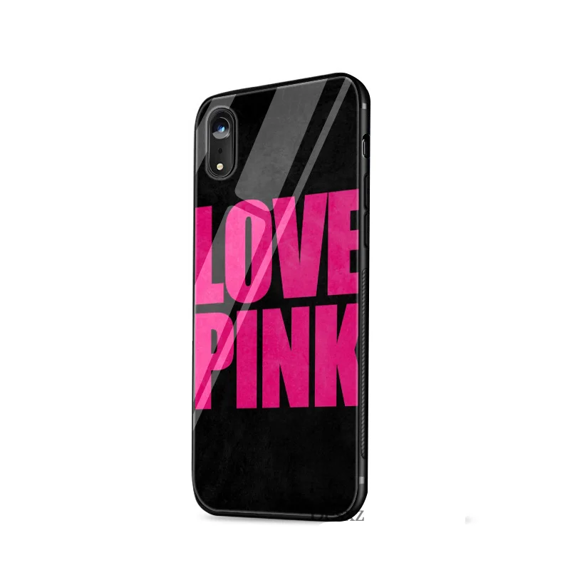 Чехол из закаленного стекла love pink girly pretty противоударный чехол для iPhone X 6 6s 7 8 Plus XS