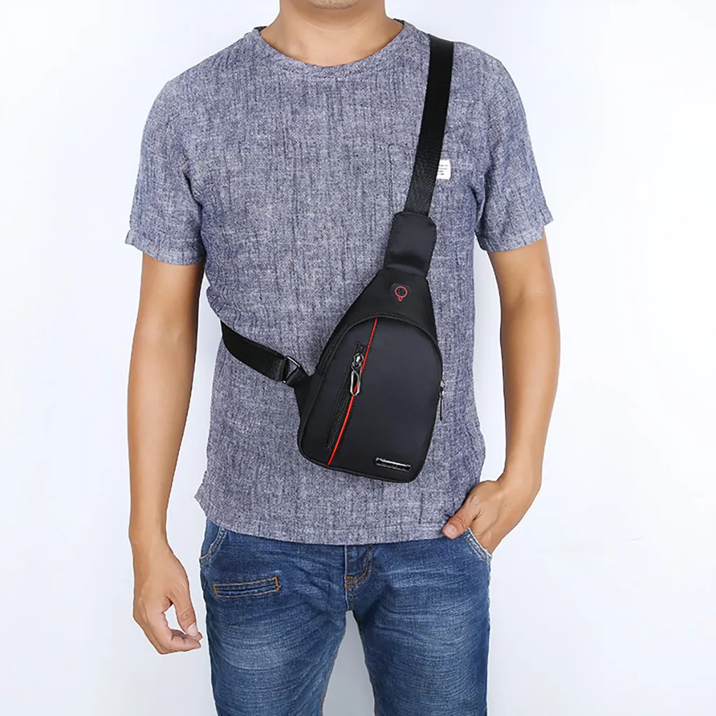 

Mans Fashion Chest Bags Solid 5 Colors Male Shoulder Bags Outdoor Oxford Waterproof Ultra-Light Phone Bag Male Crossbody Bag