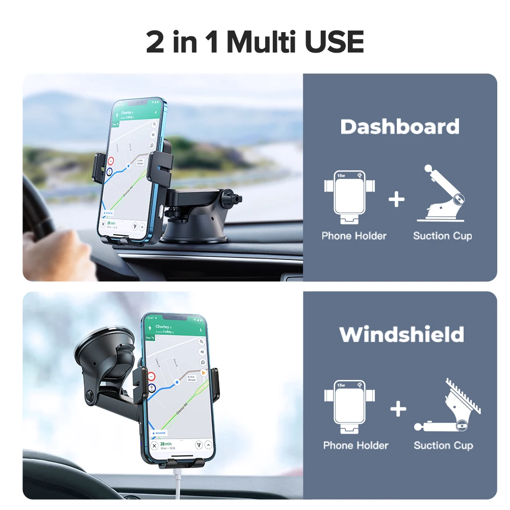 car phone holder wirelss charger stand air vent stand strong sucker mount universal support for phone in car phone accessories free global shipping