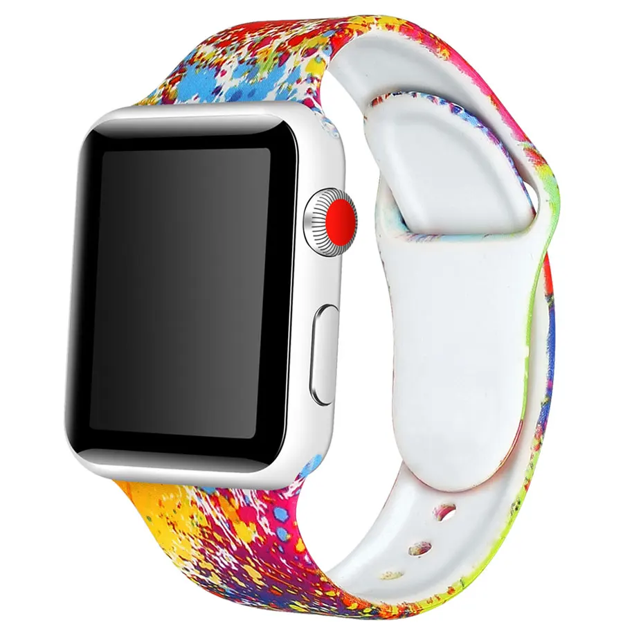 Спортивный мягкий силиконовый ремешок для Apple Watch, ремешок 44 мм, 40 мм, серия 5, 4, браслет для часов iWatch, ремешок 38 мм, 42 мм, 3, 2, 1, аксессуары