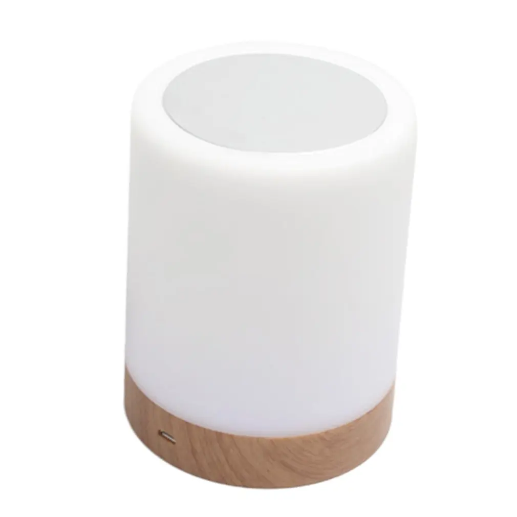 

Bedroom Multicolor USB LED Colorful Lamp Table Atmosphere Dimmable Home Decor Portable Night Light Touch Control Gift Wood Grain