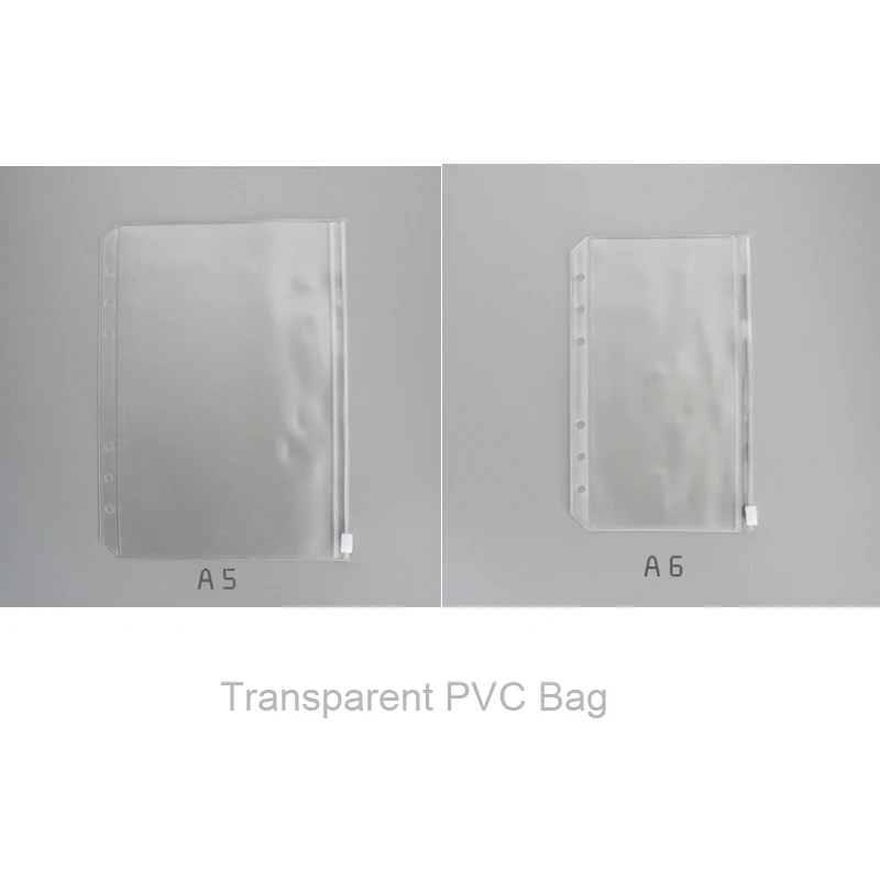 Transparent bag Fromthenon розовые сумки для хранения с блестками сумка на молнии A5A6 аксессуары для планировщика карты для Filofax спиральные тетради школьные принадлежности - Цвет: Transparent bag