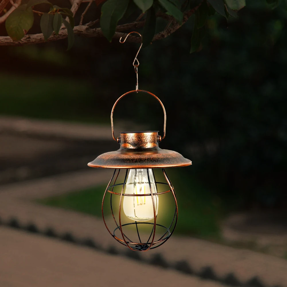 

Светодиодная уличная лампа на солнечной батарее, водонепроницаемый подвесной светильник из железной проволоки для украшения сада, виллы, л...