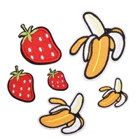 fruit banana strawberry patch for clothing iron on embroidered sewing applique cute sew on fabric badge diy apparel accessories