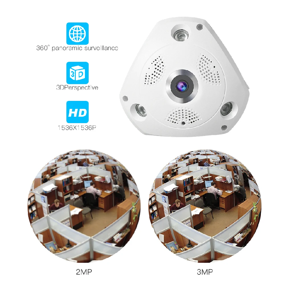 IP-камера Vstarcam 3 Мп с углом обзора 360 градусов и поддержкой Wi-Fi | Безопасность защита
