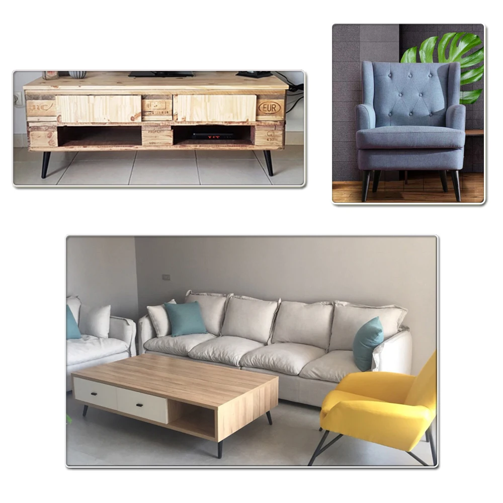 

4PCS Metal Furniture Legs Feet Iron Golden Black Oblique Table Sofa Cabinet Table Foot 12/15/17/20/25/30/36/38/42cm Height