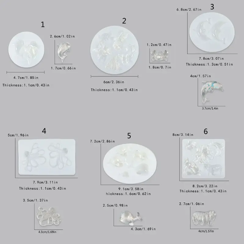 Силиконовая форма в виде морских животных звезд дельфинов Кулонов эпоксидной